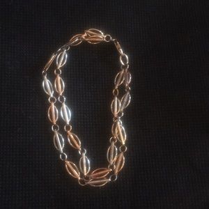 Vintage 14kt white gold & gold bracelet